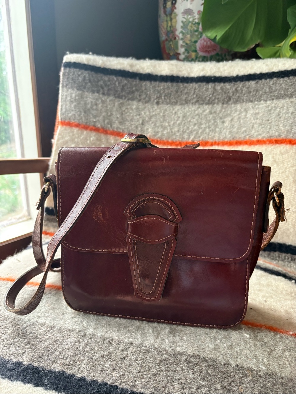 Boho Vintage Leather Crossbody/Shoulder Bag Arnold Churgin